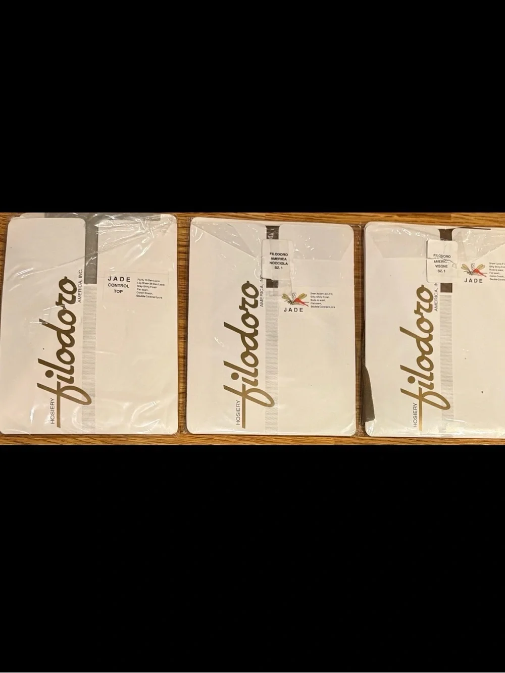 Vintage Lot (3) Filodoro Jade Hosiery NIP Control Shimmer Small & Sz 1 Italy